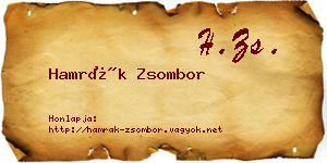 Hamrák Zsombor névjegykártya